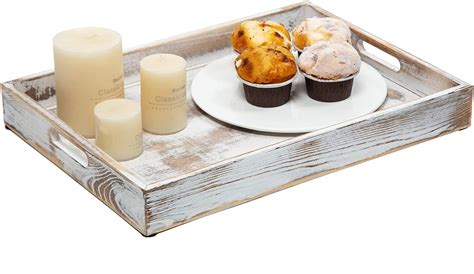 Hamdan Mango Wood Serving Tray with Handles Decorative Serving Trays ...