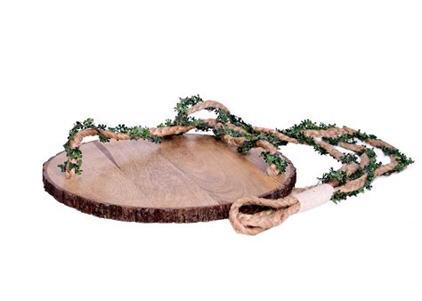Jute Wall Hanging Shelf with Wooden Base