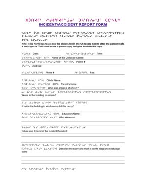 Fillable Online Incident Report form for Nunavik.doc Fax Email Print ...