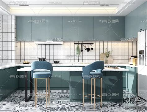 Morandi Style Interior 3D Blocks – Kitchen 3D Scene – 222 – VRAY ...