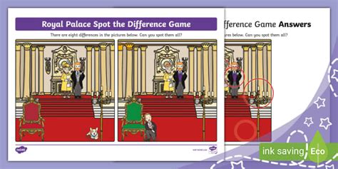 Royal Palace Spot the Difference Game (teacher made)