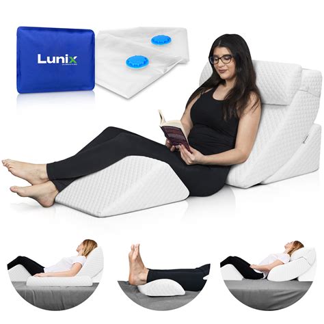 Lunix LX5 4pcs Orthopedic Bed Wedge Pillow Set, Post Surgery Memory ...