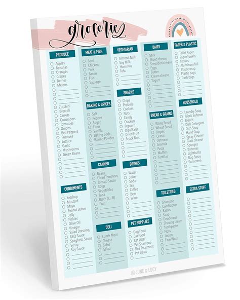 Grocery List Notepad: 60 Removable Pages for Meal Planning and Creating ...