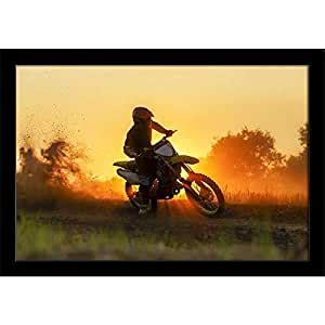BOXD Motocross Speed in Track Painting Poster Frame : Amazon.in: Home ...