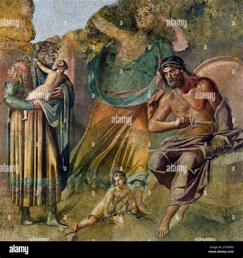 Hercules strangles the snakes" - wall painting (1st century AD) from ...