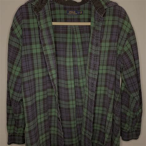 Green Ralph Lauren Polo Flannel. Good condition, no... - Depop