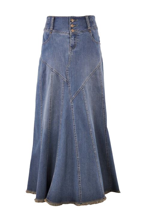 Denim jean maxi skirt | Long jean skirt, Denim skirt fashion, Long ...