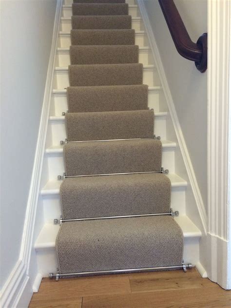 My lovely carpet runner with chrome rods | Carpet staircase, Stair ...