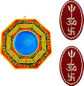 Ratnatraya Combo of Feng Shui Chinese Convex Bagua Mirror and Om ...