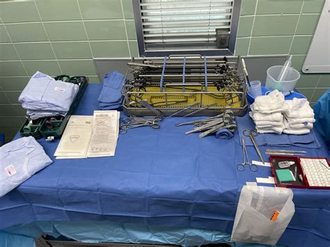 Laparoscopic bilateral salpingo-oophorectomy mayo stand and back table ...