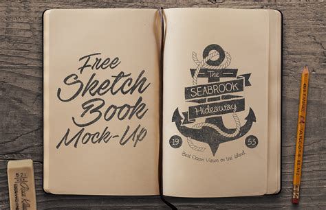 Free Sketchbook Mockup PSD – CreativeBooster