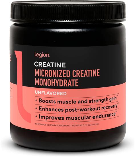 Amazon.com: LEGION Micronized Creatine Monohydrate Supplement - Clean Creatine Powder for Muscle ...