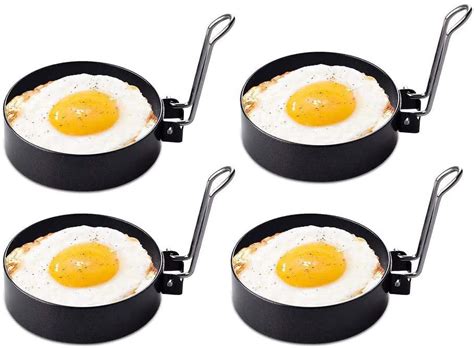 Stainless Steel Egg Rings, 4 Pack Egg Rings,Non Stick Round Egg Ring ...