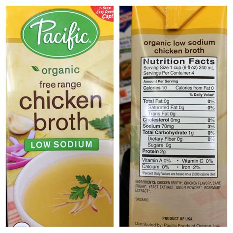Low Sodium does have added sugar cane | Chicken broth nutrition, Low ...
