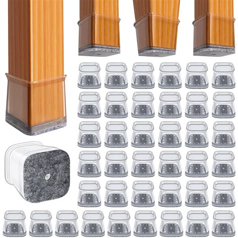 BUMACO Chair Leg Floor Protectors Square Chair Leg Protectors for ...