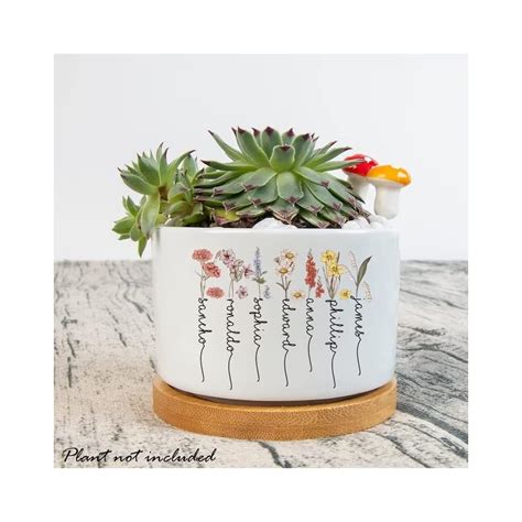 IZI POD Personalized Birth Month Flowers Plant Pot, | Ubuy India