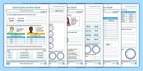 👉 Convert from 24-Hour Clock Differentiated Maths Worksheets