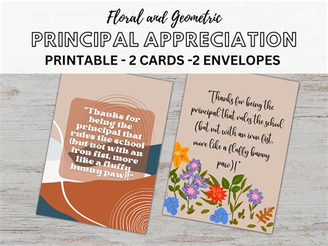 Principal Appreciation Thank You Card for Principal End of Year Teacher ...