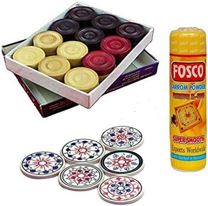 Optimus® Premium Carrom Combo R - 250 gm Disco Carrom Powder 1 Set ...