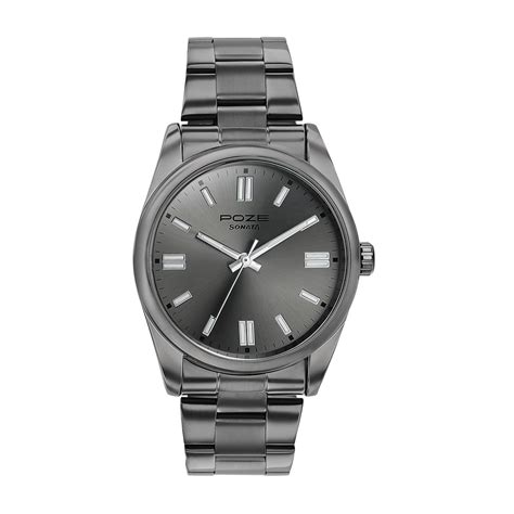 Buy Sonata Poze 6 Graphite Groove Gents Quartz Gun Round Dial Men's ...