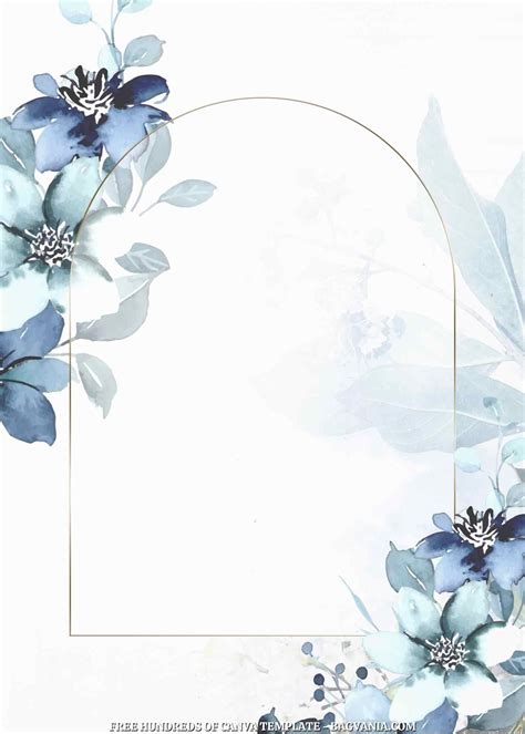 Free 14+ Blue Floral Arrangement Canva Wedding Invitation Templates