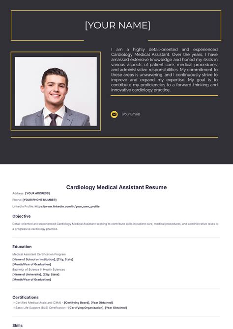 Free Cardiology Medical Assistant Resume Template to Edit Online