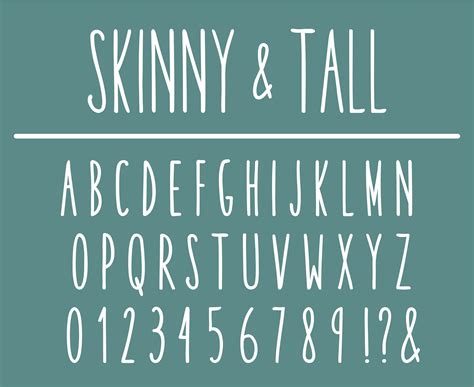 Tall Font Skinny Font Thin Font Tall Skinny Font Tall Letters Font Thin Script Font Slim Font ...