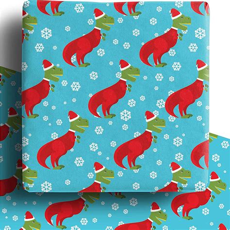 dinosaur christmas wrapping paper