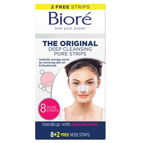 Biore Original Blackhead Remover Deep Cleansing Pore Strips, BONUS 8+2 ...