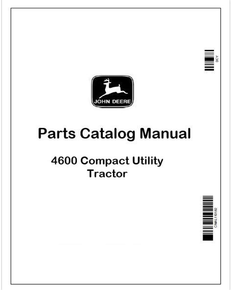 John Deere 4600 Tractor Parts Catalog Manual PDF PC10439