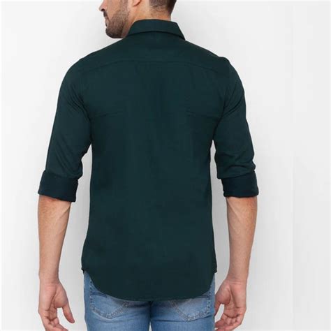 Premium Cotton Blend Solid Shirts (Bottle Green) – Frankshop.in