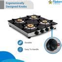 Flipkart SmartBuy Regalia 4 Burners Glass, Stainless Steel Manual Gas ...