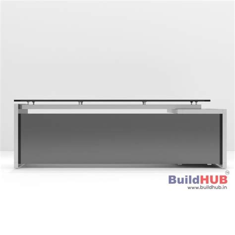 Executive CEO Office Table with Grey Laminate Top and Glass Inlay ...