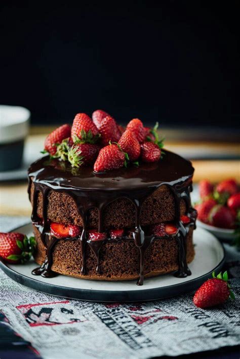 easy chocolate strawberry cake