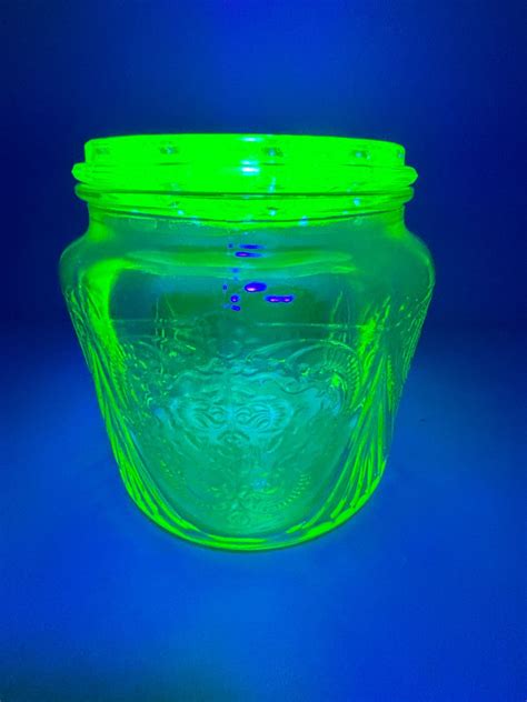 Rare Uranium Glass Flower Frog - 6"x6" - Stunning!