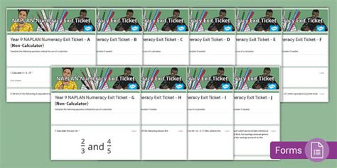 Year 9 NAPLAN Numeracy Exit Tickets - Google Forms - Beyond