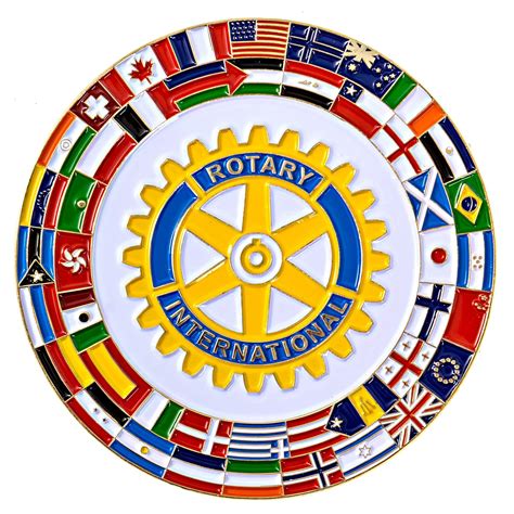 Rotary International with Flags Fraternal Auto Emblem - [Multicolored ...