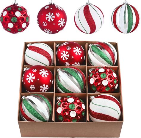 Amazon.com: Valery Madelyn Large Christmas Ornaments Set, 9ct Candy ...
