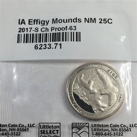 2017-S Proof Effigy Mounds National Monument Commemorative Quarter ...