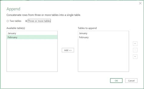 Append Query Excel 的图像结果