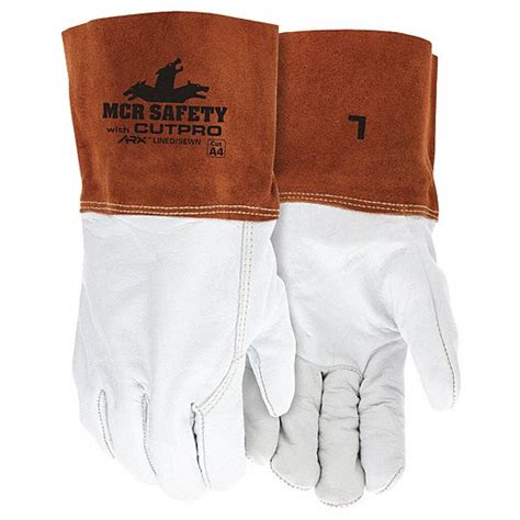 Wing Thumb, Gauntlet Cuff, Welding Leather Glove - 60HP84|4955HL - Grainger