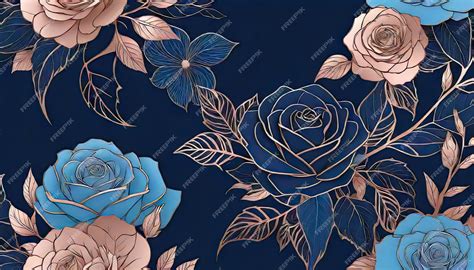 Premium Photo | Midnight Blue and Rose Gold Elegance Modern Wallpaper ...