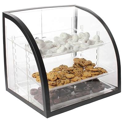 Buy Countertop Bakery Display Case, Clear Acrylic with Black Metal ...