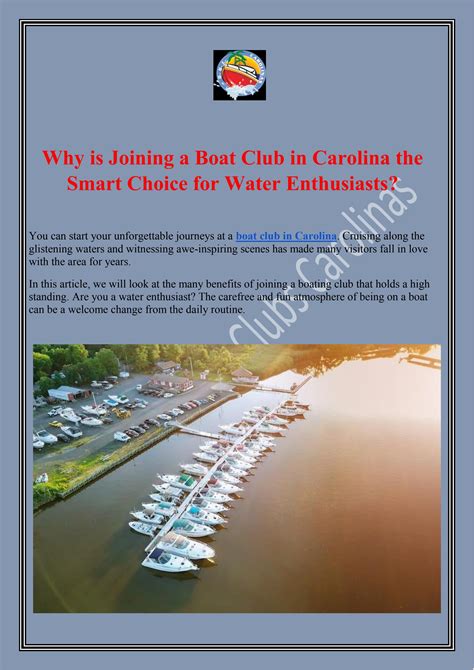 Why is Joining a Boat Club in Carolina the Smart Choice for Water Enthusiasts? by Amara Rivers ...