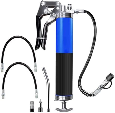Grease Gun, Heavy Duty Pistol Grip Grease Gun with 4 Flexible Hoses ...