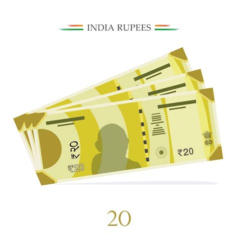 India currency 20 note rupees indian currency with vector background ...
