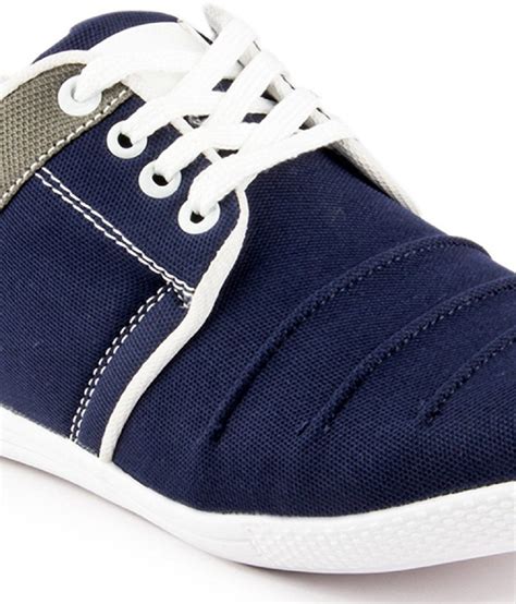 Buy Cyro Blue Canvas Air Mix Lace-up Smart Casual Shoes For Men Online ...