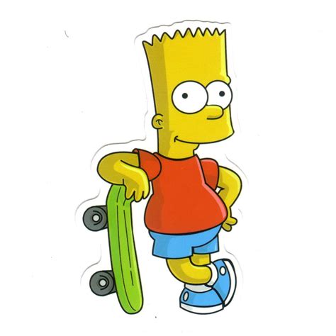 #1223 Bart Simpson Skateboarding 8x4.5 cm, decal sticker - DecalStar ...