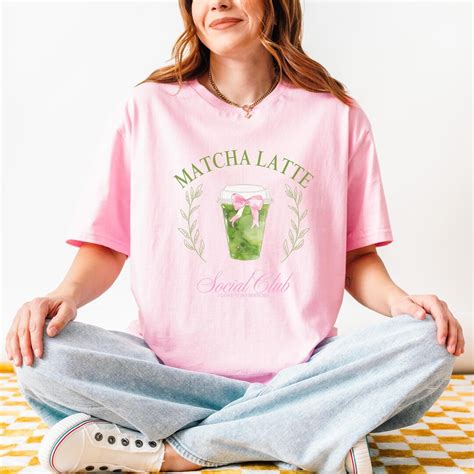 Matcha Latte Social Club Shirt, Aesthetic Matcha Tee, Cute Matcha ...