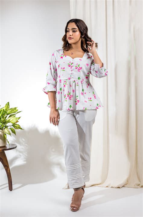 White Bougainvillea Sweetheart Top – Studio Rabha
